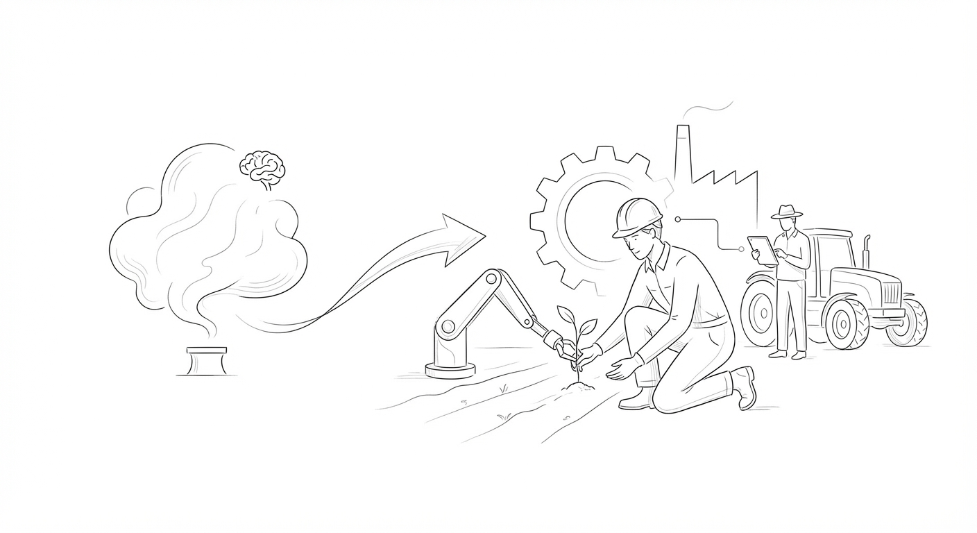 AI Transitions from Hype to Field Deployment in Agriculture and Heavy Industry